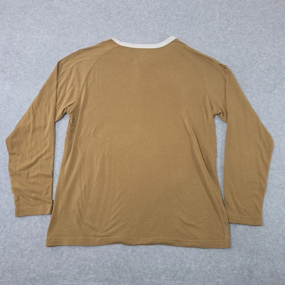 The North Face Shirt Mens XL Brown FlashDry Long Sleeve Henley Performance Top